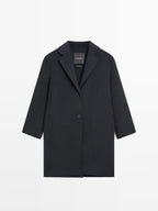 Long wool blend two-button coat