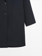 Long wool blend two-button coat