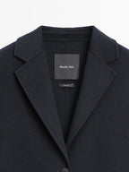 Long wool blend two-button coat