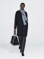 Long wool blend two-button coat