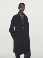 Long wool blend two-button coat