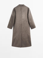 Wool blend high neck coat