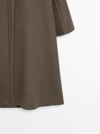 Long open wool blend coat
