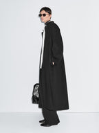 Long coat with stand collar