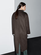 Long wool blend surplice coat