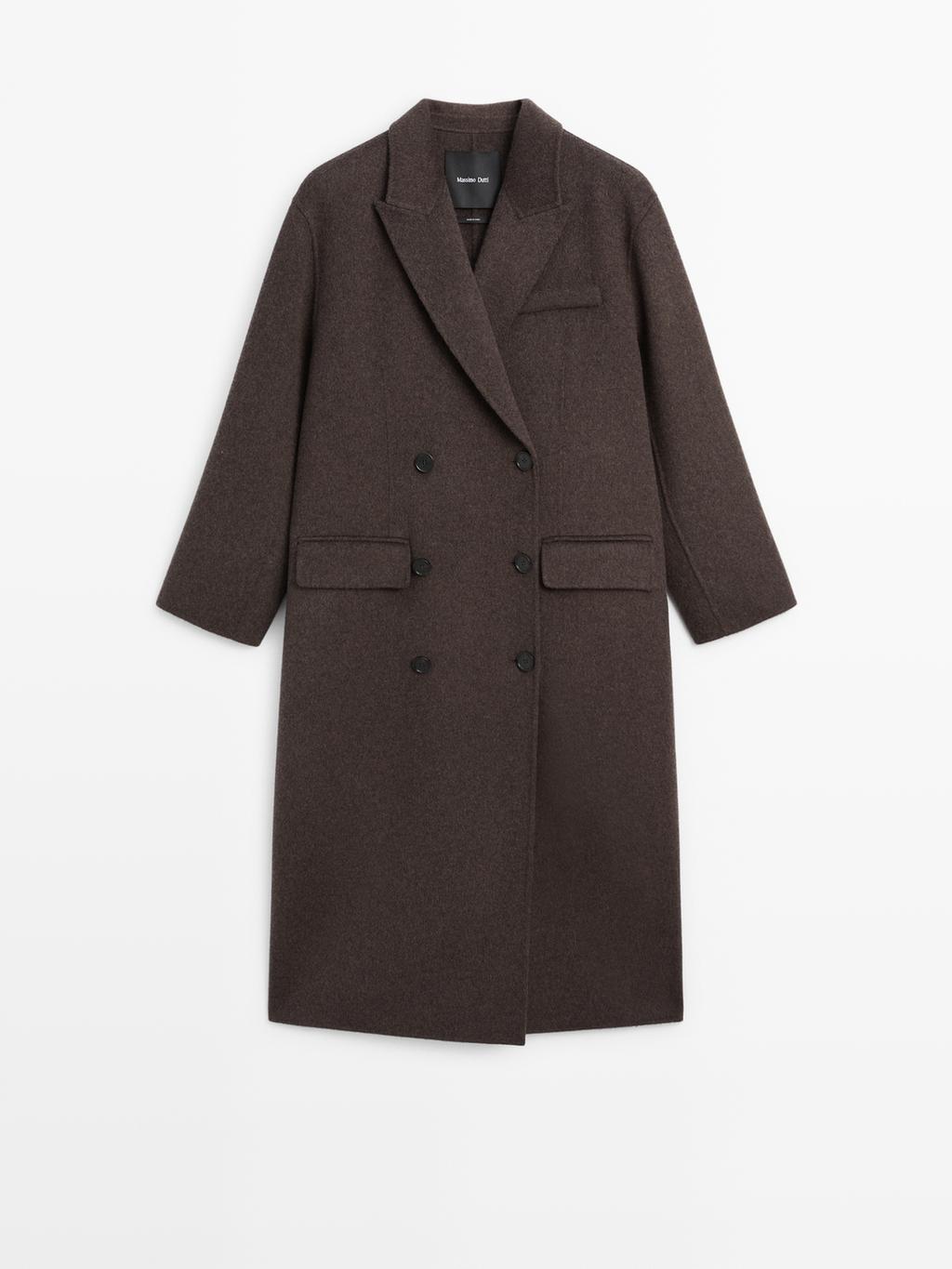 Long wool blend surplice coat