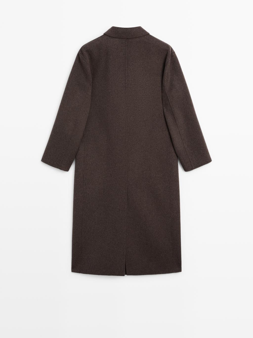 Long wool blend surplice coat