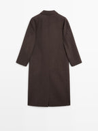 Long wool blend surplice coat