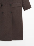 Long wool blend surplice coat