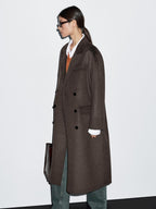 Long wool blend surplice coat
