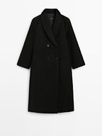 Long alpaca and wool coat