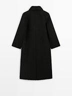 Long alpaca and wool coat