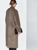 Long wool blend double-breasted coat