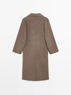 Long wool blend double-breasted coat