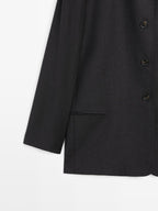 Contrast collar short coat