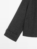 Short wool blend raglan sleeve coat