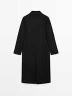 100% wool long double-breasted coat