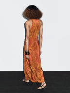 Long flowing printed dress