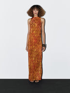 Long flowing printed dress