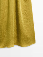 Satin midi dress with gathered detail