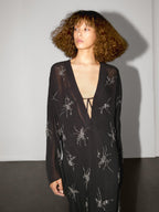 Flowing midi dress with embroidery