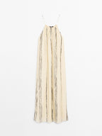 Flowing stripe print midi dress