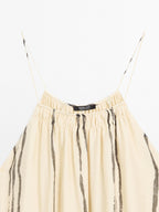 Flowing stripe print midi dress