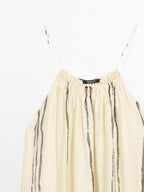 Flowing stripe print midi dress