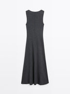 Long A-line knit dress