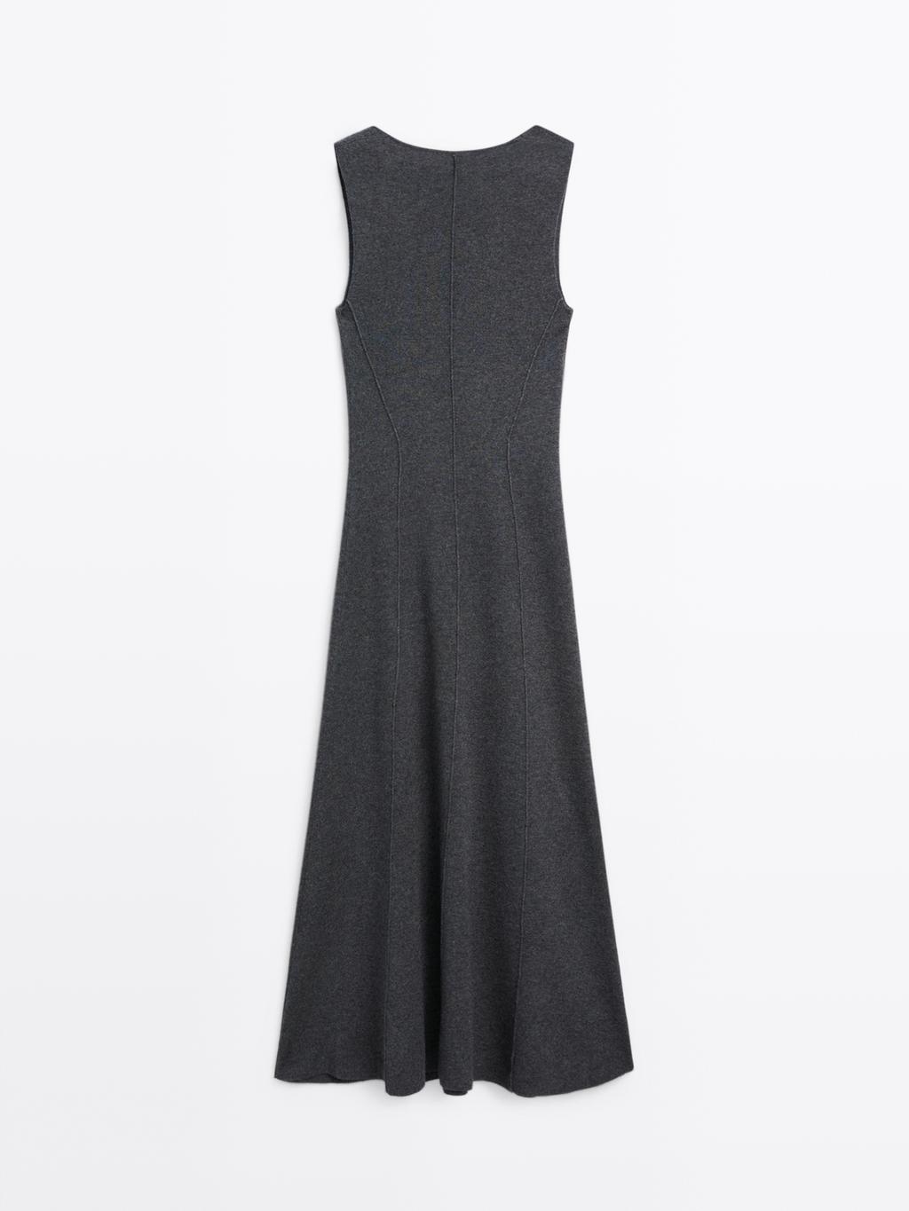 Long A-line knit dress