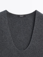 Long A-line knit dress