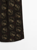 Ramie blend long print dress