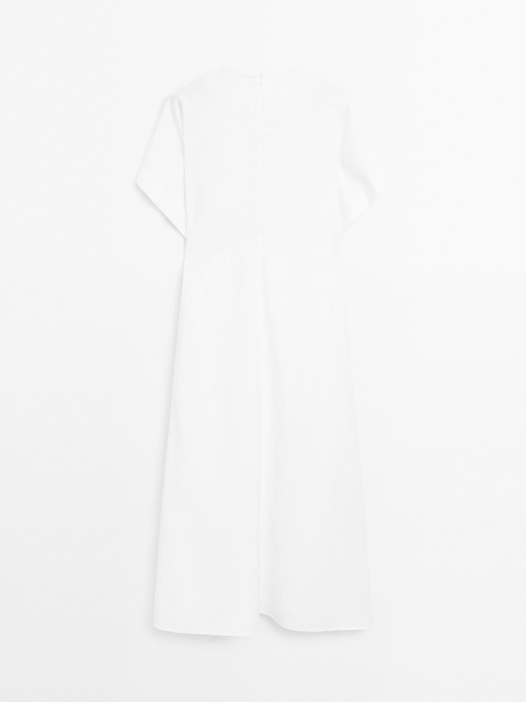 Flared V-neck midi dress