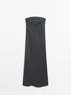 Flowing strapless midi dress