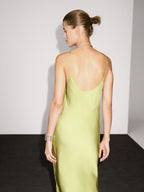 Flowing satin midi dress