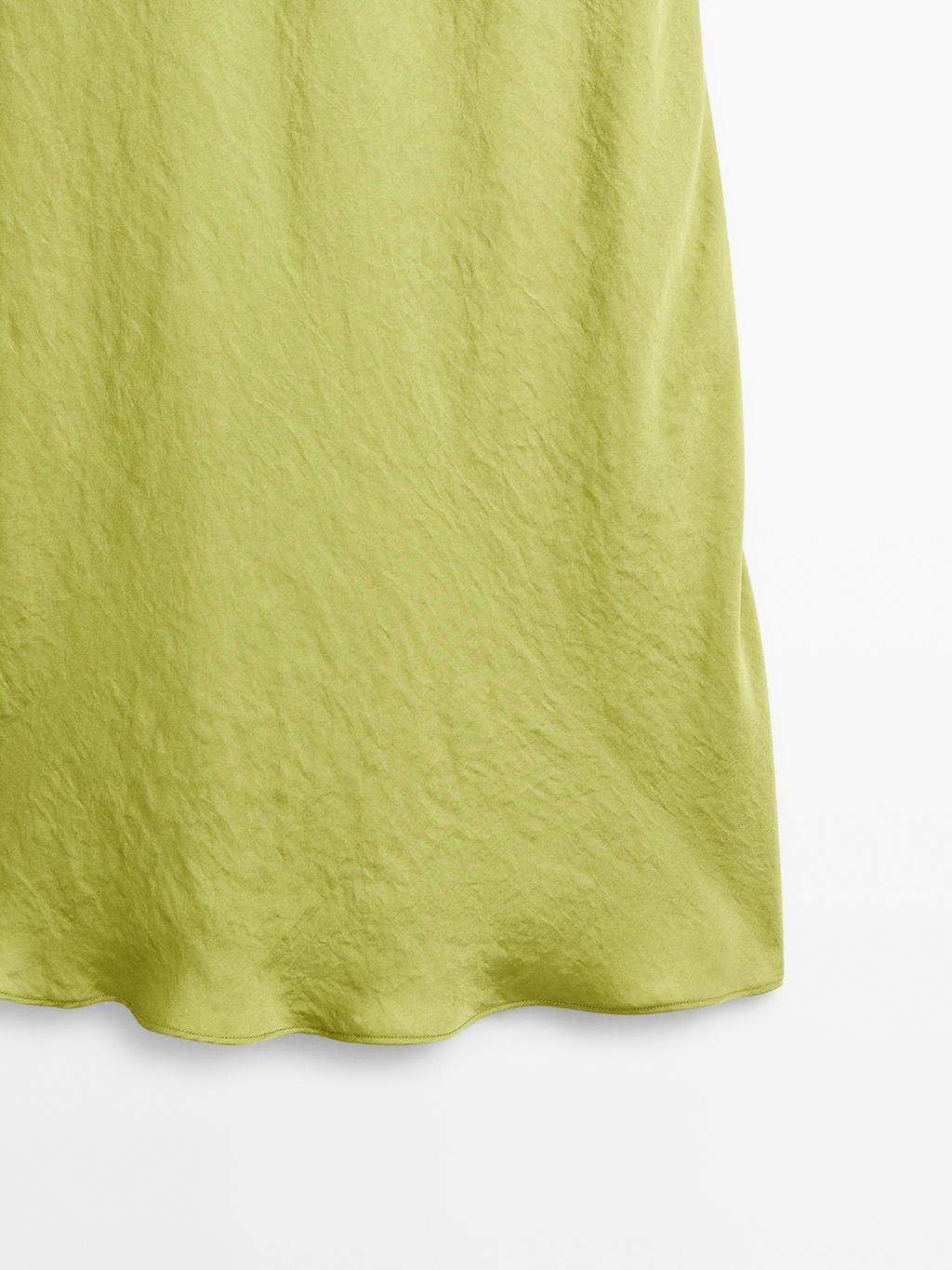 Flowing satin midi dress