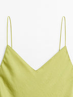 Flowing satin midi dress