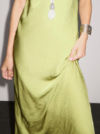 Flowing satin midi dress