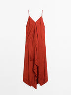 Flowing midi dress with ruffles