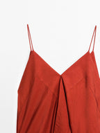 Flowing midi dress with ruffles