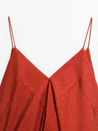 Flowing midi dress with ruffles