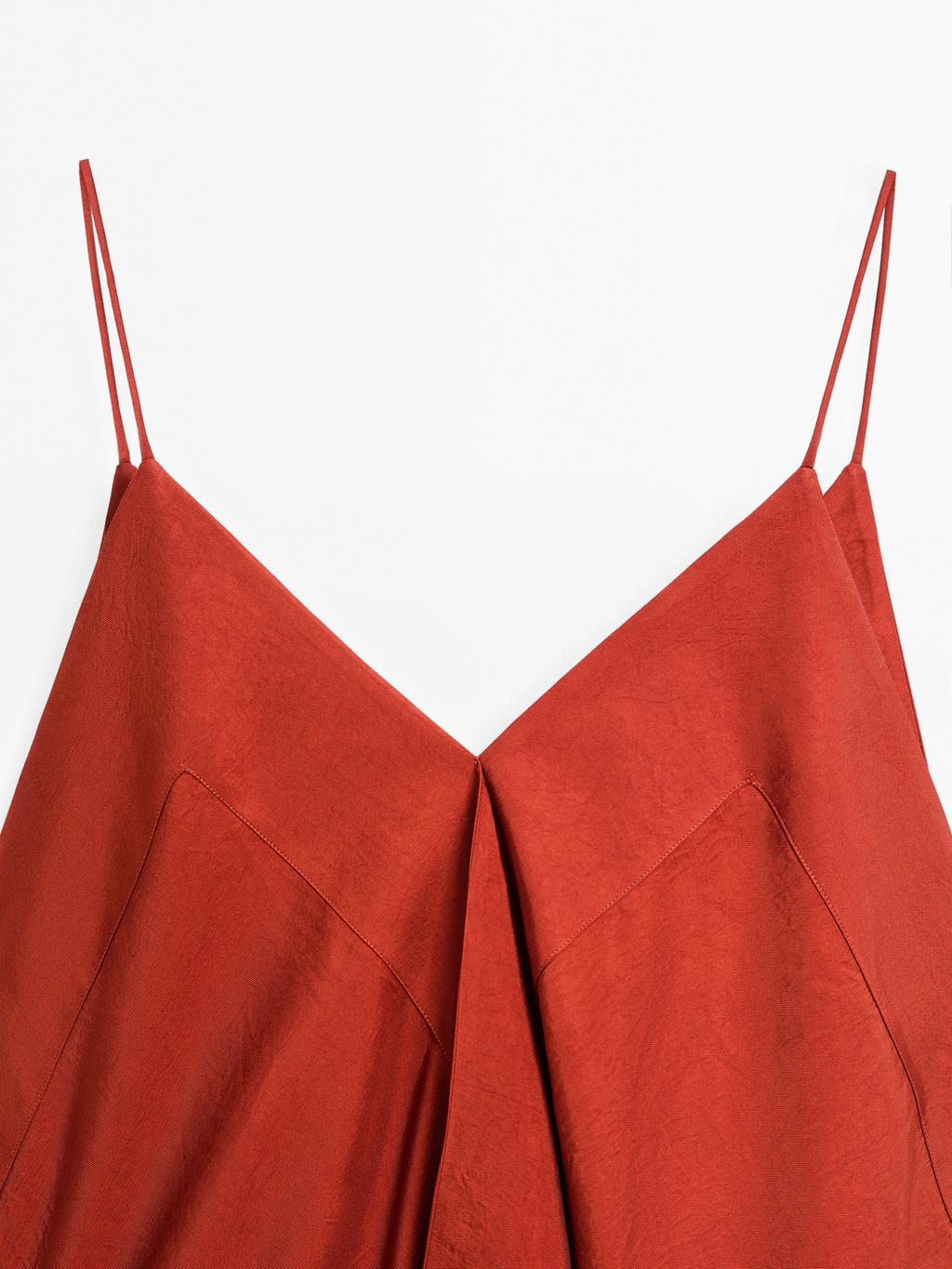 Flowing midi dress with ruffles