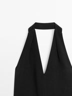 Halter midi dress with low-cut back