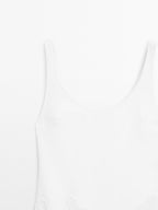 Cotton blend flounce midi dress