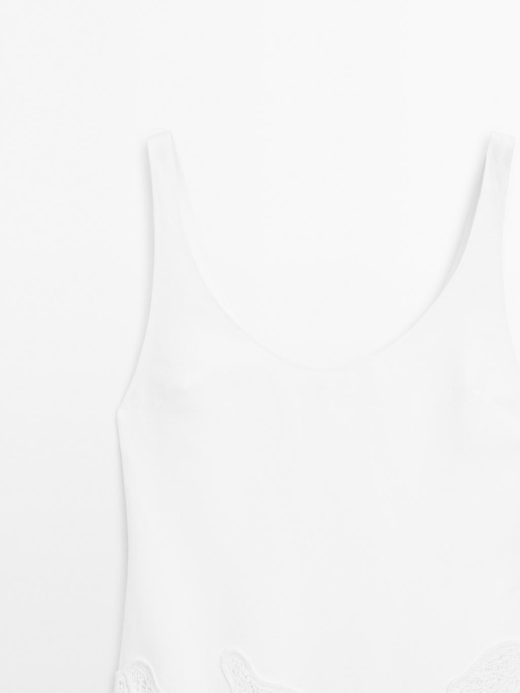 Cotton blend flounce midi dress