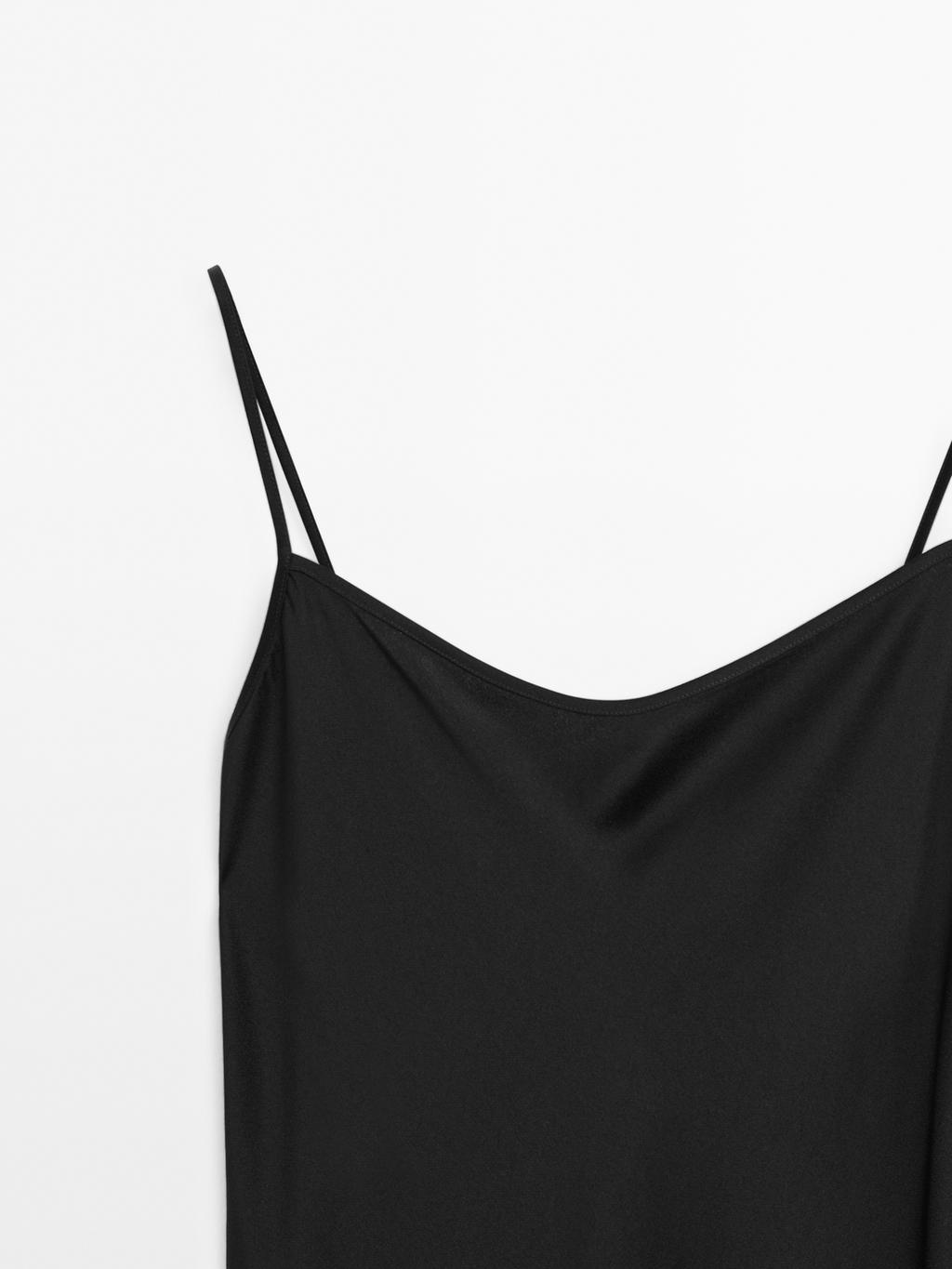 Long crepe camisole dress