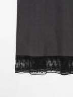 100% silk midi dress with lace detail