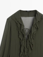 Long flowing dress with ruffle detail