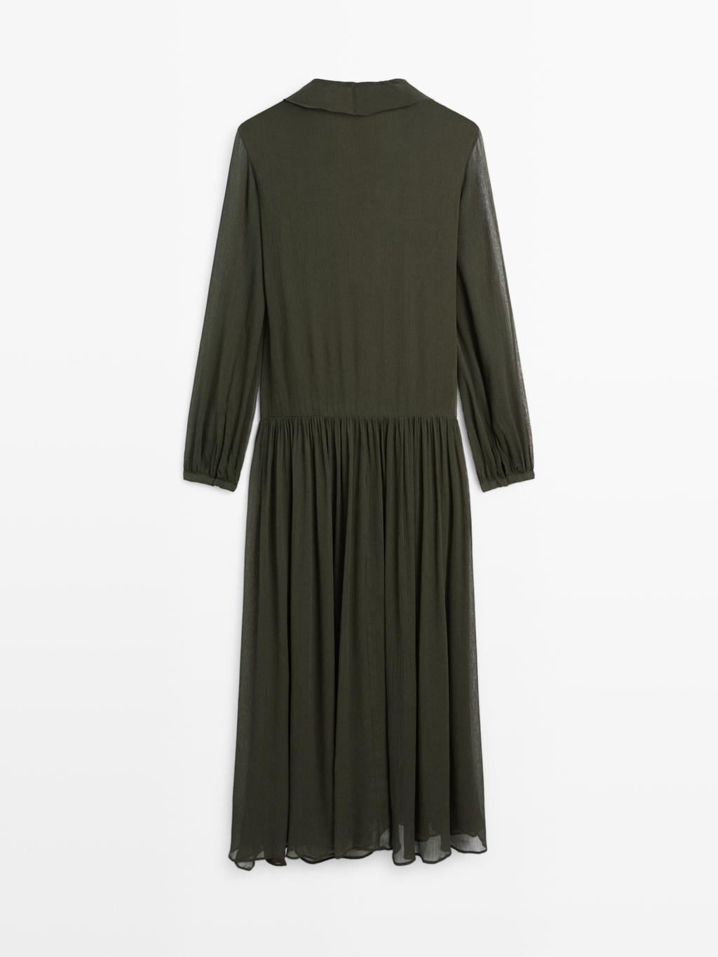 Long flowing dress with ruffle detail