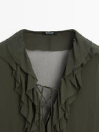 Long flowing dress with ruffle detail